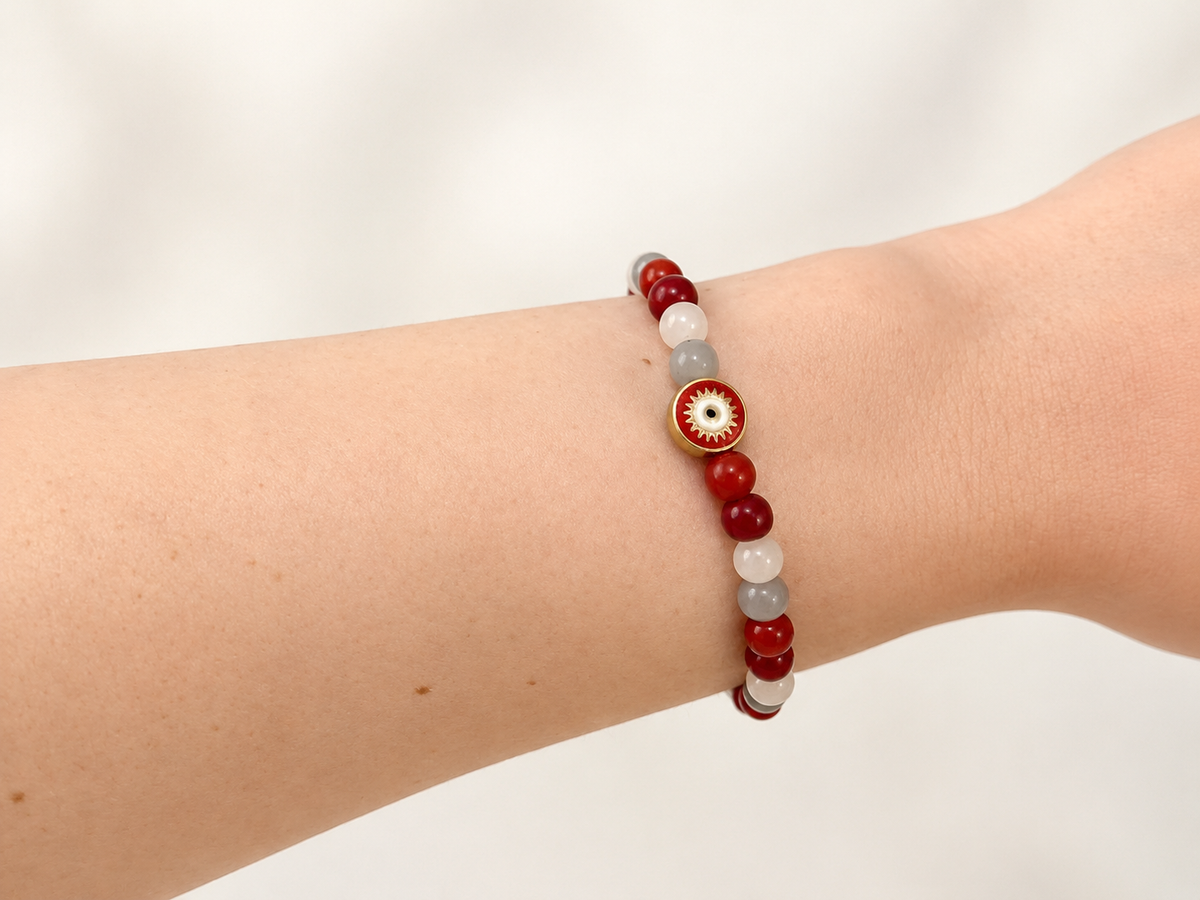 Red & Gray Eye Bracelet